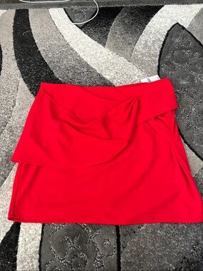 Plus Size Forever 21 Red Draped Mini Skirt